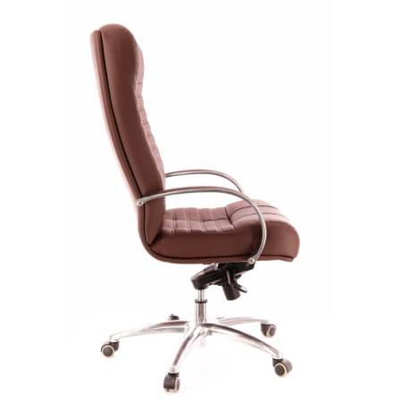 Кресло компьютерное EVERPROF Atlant AL, натуральная кожа, металл, коричневый
