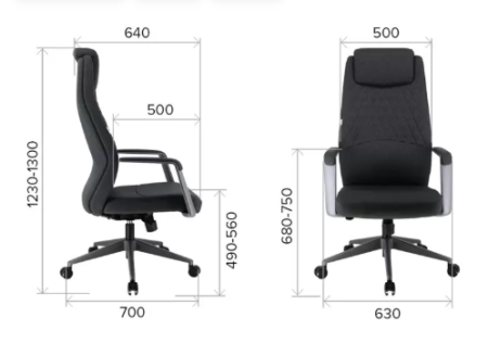 Кресло компьютерное EVERPROF Bangkok, ткань, темно-серый, металл, корпус черный