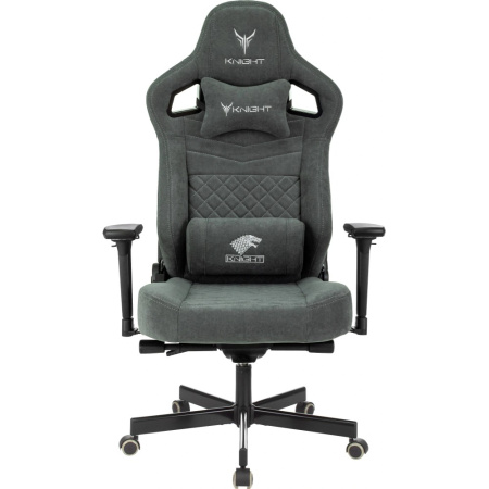 Кресло игровое Бюрократ Knight Hunter, искусственная замша, серый