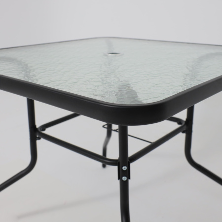 Комплект мебели садовой AksHome PICNIC (стол 1шт, 4 кресла, зонт 1шт), серый, черный