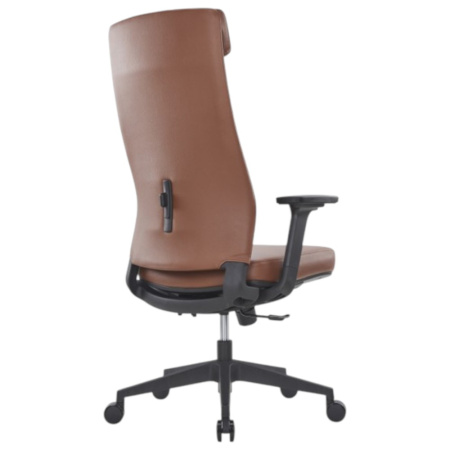 Кресло компьютерное SitZone CH-366A, натуральная кожа, алюминий, коричневый