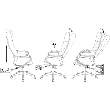 Компьютерное кресло "Бюрократ CH-NOVA LUX", сетка, экокожа, пластик, черный