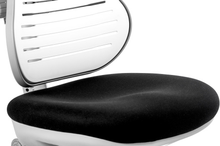 Кресло детское Comf-Pro С3 317 Chair, пластик, ткань, белый, черный, пластик, корпус черный, серый, с чехлом салатовым