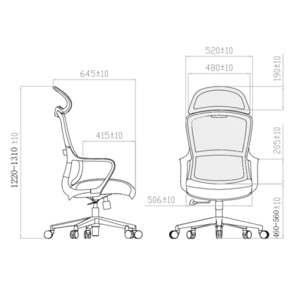 Кресло компьютерное SitZone CH-519A, сетка/ткань, черный