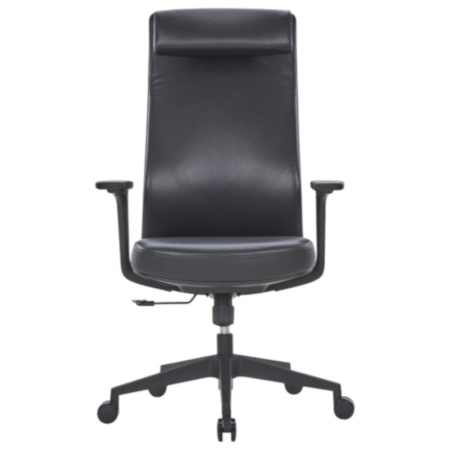 Кресло компьютерное SitZone CH-366A, натуральная кожа, алюминий, черный