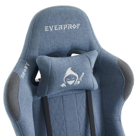 Кресло игровое EVERPROF Ghost ткань, синий, крестов. металл