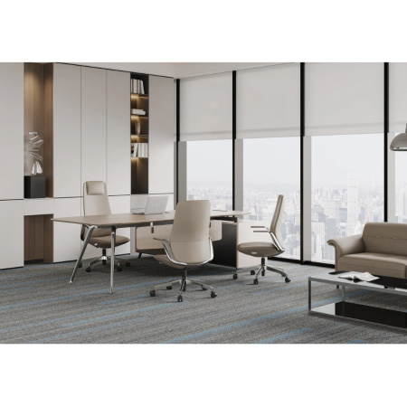 Кресло компьютерное SitZone CH-515A, кожа, алюминий, белый