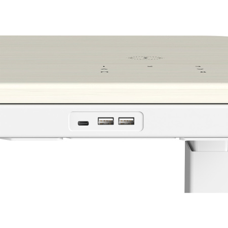 Стол с электроприводом двухмоторный AOKE HOME WOOD, цвет белый, береза