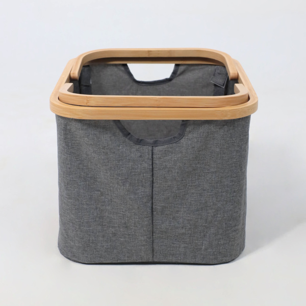 Корзина для белья IRIS - 2, бамбук, темно-серый