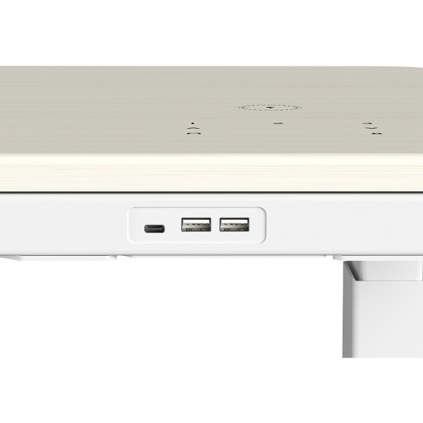 Стол с электроприводом двухмоторный AOKE HOME WOOD, цвет белый, береза