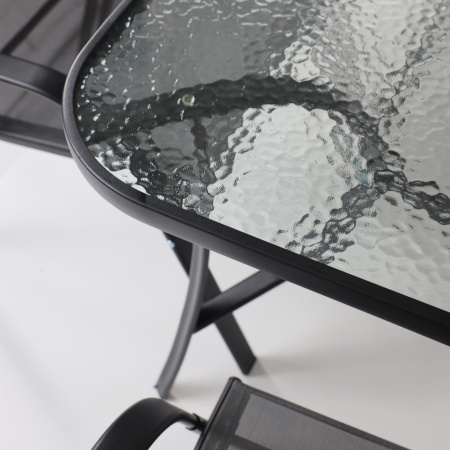 Комплект мебели садовой AksHome SUNBEAM (стол 1 шт, 6 кресел, зонт 1 шт), серый, черный