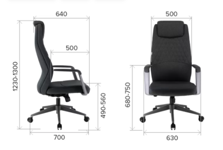 Кресло компьютерное EVERPROF Singapure, ткань, темно-серый, металл, корпус черный