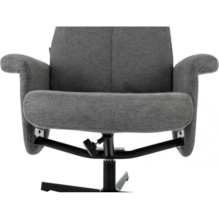 Кресло мягкое Бюрократ Baron, ткань, серый, металл, с пуфом