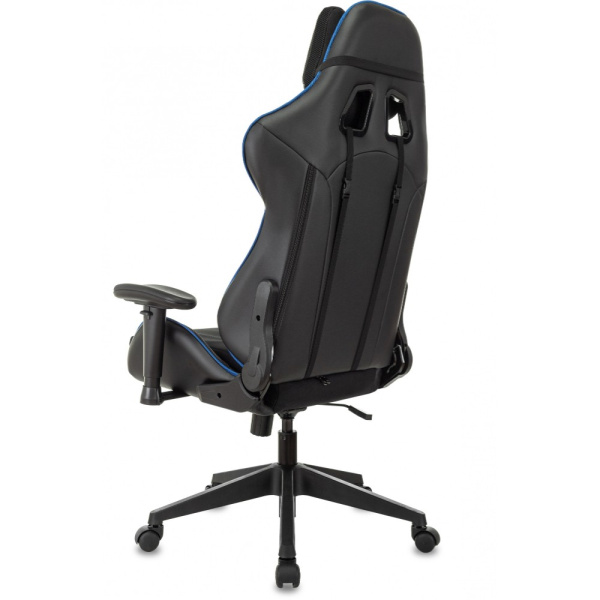 Кресло игровое Zombie VIKING 4 AERO,  экокожа, ткань, пластик, черный, синий Кресло игровое Zombie VIKING 4 AERO,  экокожа, ткань, пластик, черный, синий