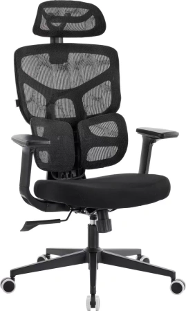 Кресло эргономичное EVERPROF Omega, Black, сетка, черный, металл, корпус черный