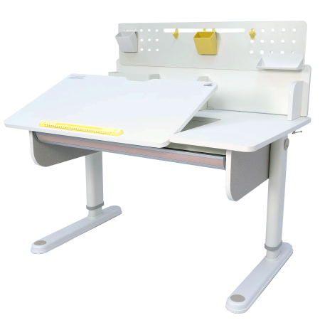 Комплект Ergosmart ученический Caravel S: стол регулируемый Caravel S, полка с подставкой для книг Wooden space S