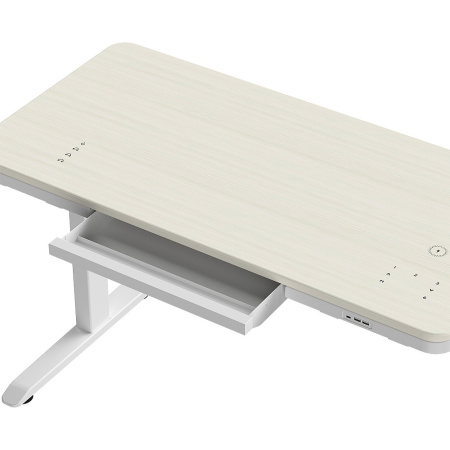 Стол с электроприводом двухмоторный AOKE HOME WOOD, цвет белый, береза