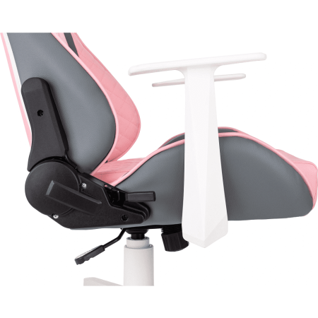 Кресло игровое Бюрократ Knight "Catzy", экокожа, пластик, серый, розовый