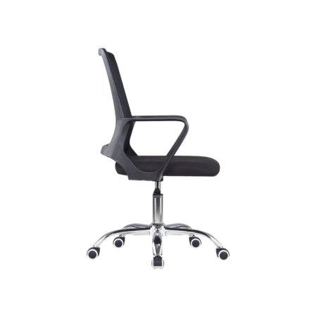 Кресло для персонала SitZone "U-0385 CH", ткань, хром, черный