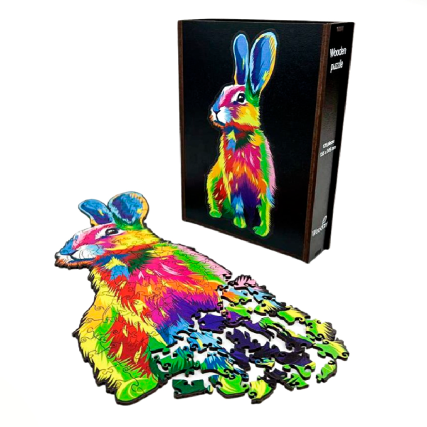 Пазл деревянный "Кролик", разноцветный