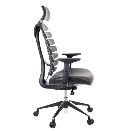 Кресло компьютерное EVERPROF Ergo, экокожа, алюминий, черный