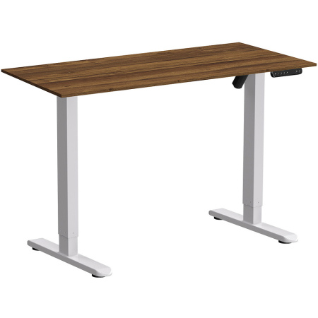 Стол с электроприводом WellDesk Basic 1300x675х18, белый, дуб хантон темный