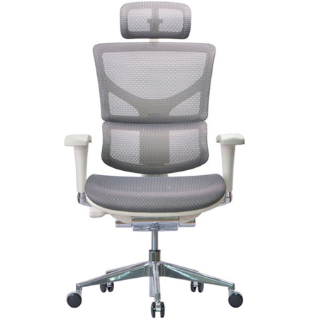 Кресло компьютерное Ergostyle Sail, серая обивка, белый каркас