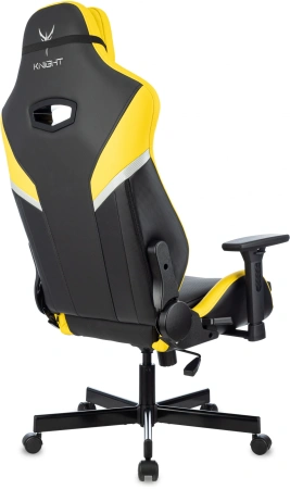 Кресло игровое Бюрократ Knight Thunder 5X, экокожа, черный, желтый