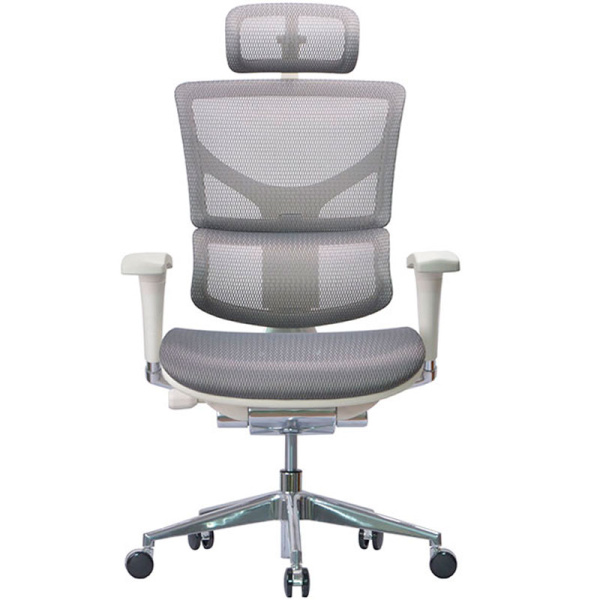 Кресло компьютерное Ergostyle Sail, серая обивка, белый каркас