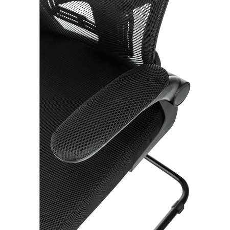 Кресло на полозьях Бюрократ "MC-109", сетка, ткань, металл черный, черный