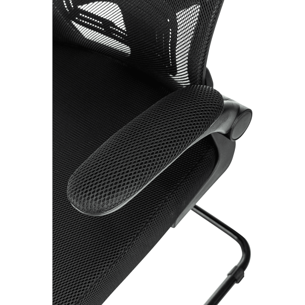 Кресло на полозьях Бюрократ "MC-109", сетка, ткань, металл черный, черный