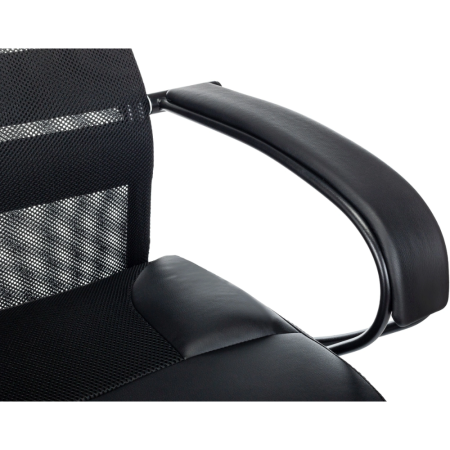 Компьютерное кресло "Бюрократ CH-NOVA LUX", сетка, экокожа, пластик, черный