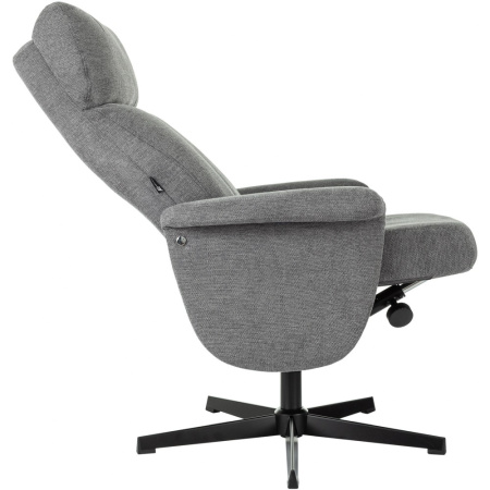 Кресло мягкое Бюрократ Baron, ткань, серый, металл, с пуфом