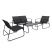 Комплект мебели садовой AksHome VERANDA (кресло 2шт, диван 1шт, стол 1шт), черный