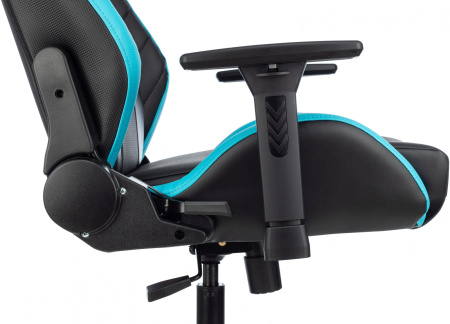 Кресло игровое Бюрократ Knight Thunder 5X, экокожа, черный, голубой Кресло игровое Бюрократ Knight Thunder 5X, экокожа, черный, голубой