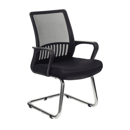 Кресло на полозьях Бюрократ "MC-209", сетка, ткань, металл, черный