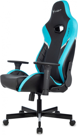 Кресло игровое Бюрократ Knight Thunder 5X, экокожа, черный, голубой Кресло игровое Бюрократ Knight Thunder 5X, экокожа, черный, голубой