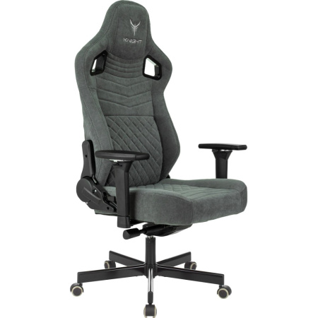 Кресло игровое Бюрократ Knight Hunter, искусственная замша, серый