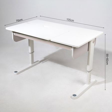 Комплект Ergosmart ученический Caravel S: стол регулируемый Caravel S, полка с подставкой для книг Wooden space S