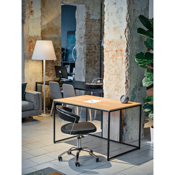 Стол письменный "DT-1", черный, табачный крафт