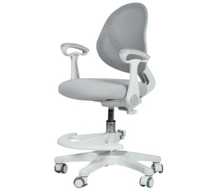 Кресло детское YOKA YC-2 Lenny, сетчатая ткань, серый, пластик, белый