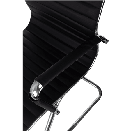 Кресло на полозьях "Бюрократ CH-883-LOW-V", экокожа, черный, металл хром