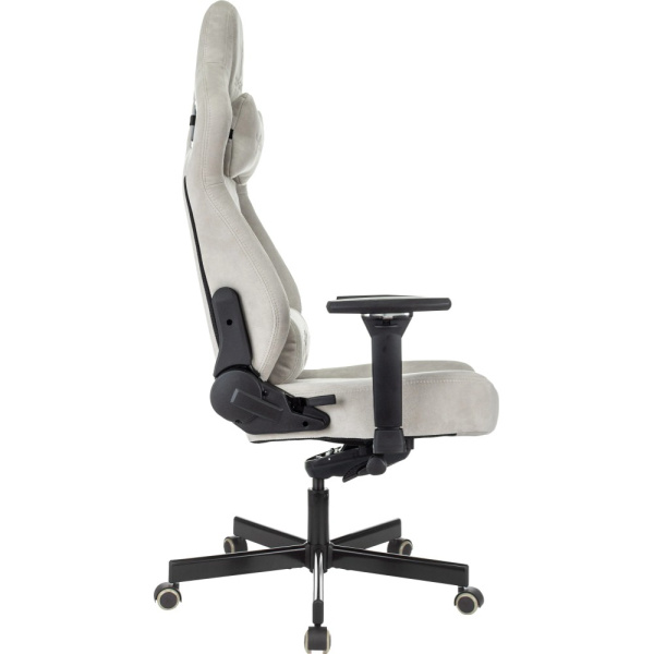 Кресло игровое Бюрократ Knight Hunter, искусственная замша, светло-серый