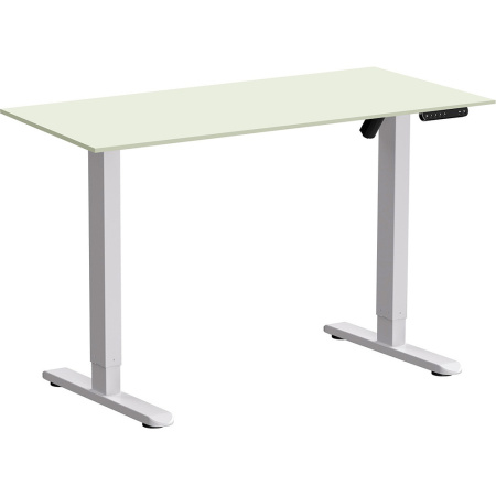 Стол с электроприводом WellDesk Basic, 1200x675х18 мм, белый, белый альпийский