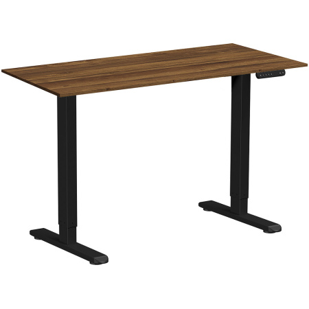 Стол с электроприводом WellDesk Prime, 1300x675х18 мм, черный, дуб Хантон темный