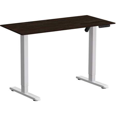 Стол с электроприводом WellDesk Basic 1300x675х18. белый, дуб термо черно-коричневый