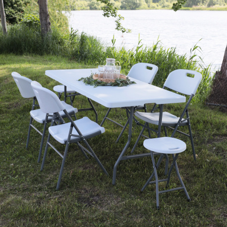 Стол складной 1520х760х740 мм, пластик, белый