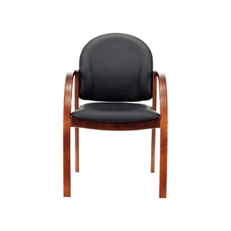 Стул Бюрократ "ДЖУНО", экокожа, черный, дерево