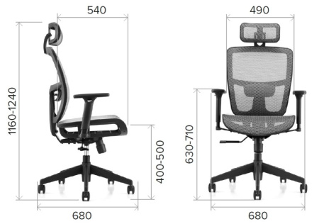 Кресло компьютерное EVERPROF Dublin сетка, черный, крестов. пластик