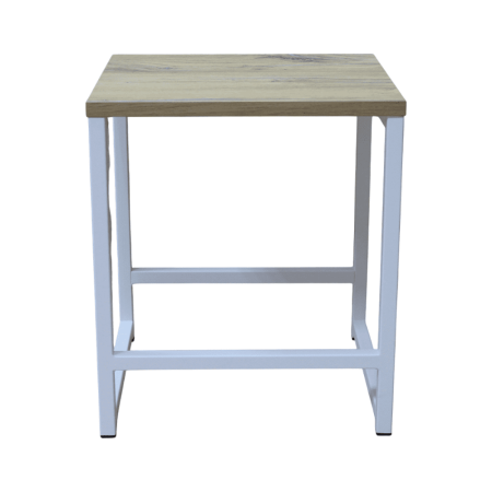 Табурет RION ALLERD, металл, ЛДСП, белый муар, Дуб Нокс